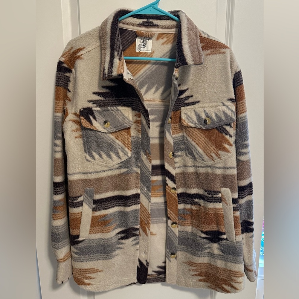 Altar'd State Cece Aztec Fleece Oversized Shacket